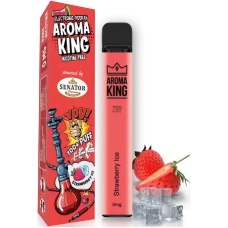 Mini narghilea electronica de unica folosinta AK by Senator Strawberry Ice (700 pufuri) 0 mg