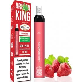 Mini narghilea electronica de unica folosinta AK by Senator - Strawberry (500 pufuri) 20 mg