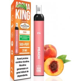 Mini narghilea electronica de unica folosinta AK by Senator Peach 500 pufuri.