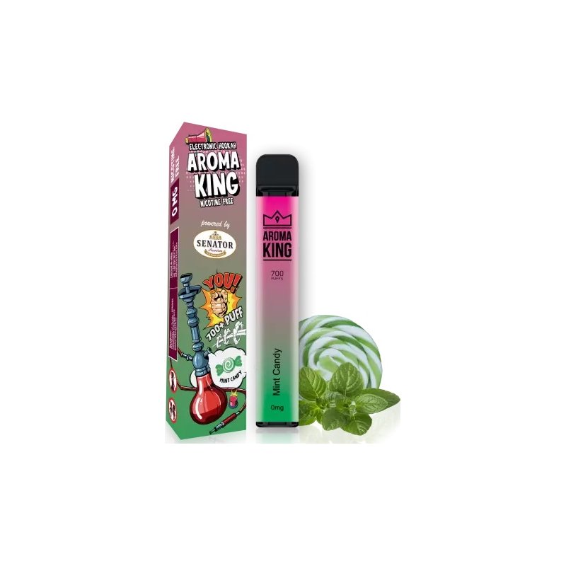 Mini narghilea electronica de unica folosinta AK by Senator Mint Candy (700 pufuri) 0 mg