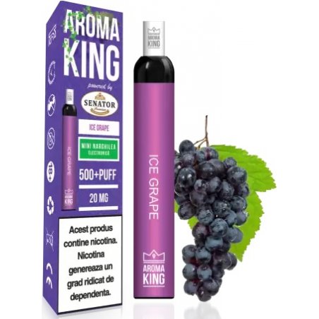 Mini narghilea electronica de unica folosinta AK by Senator - Ice Grape (500 pufuri) 20 mg