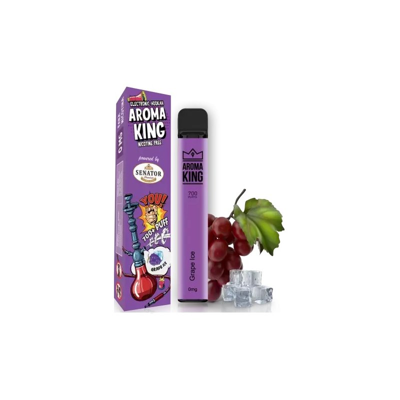 Mini narghilea electronica de unica folosinta AK by Senator Grape Ice 700 pufuri.