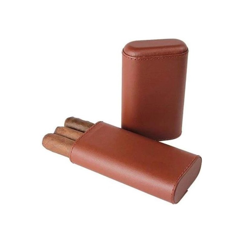 Etui Trabucuri Dissim Telescoping Triple Case Brown