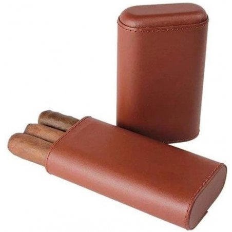 Etui Trabucuri Dissim Telescoping Triple Case Brown