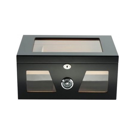 Humidor trabucuri Andreas Glasstop & Window Black 1196 (100 tig.)