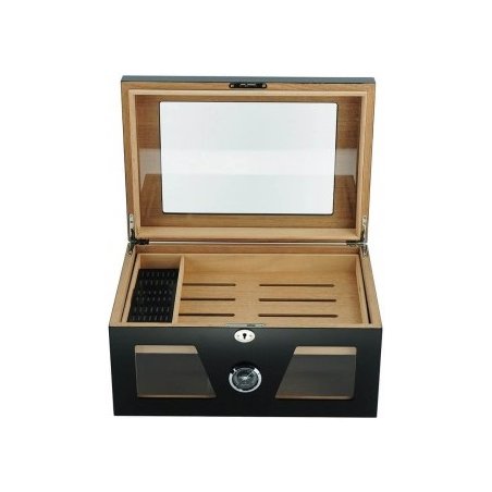 In ce pastrez trabucurile.Cumpar Humidor trabucuri Andreas Glasstop & Window Black 1196 (100 tig.)