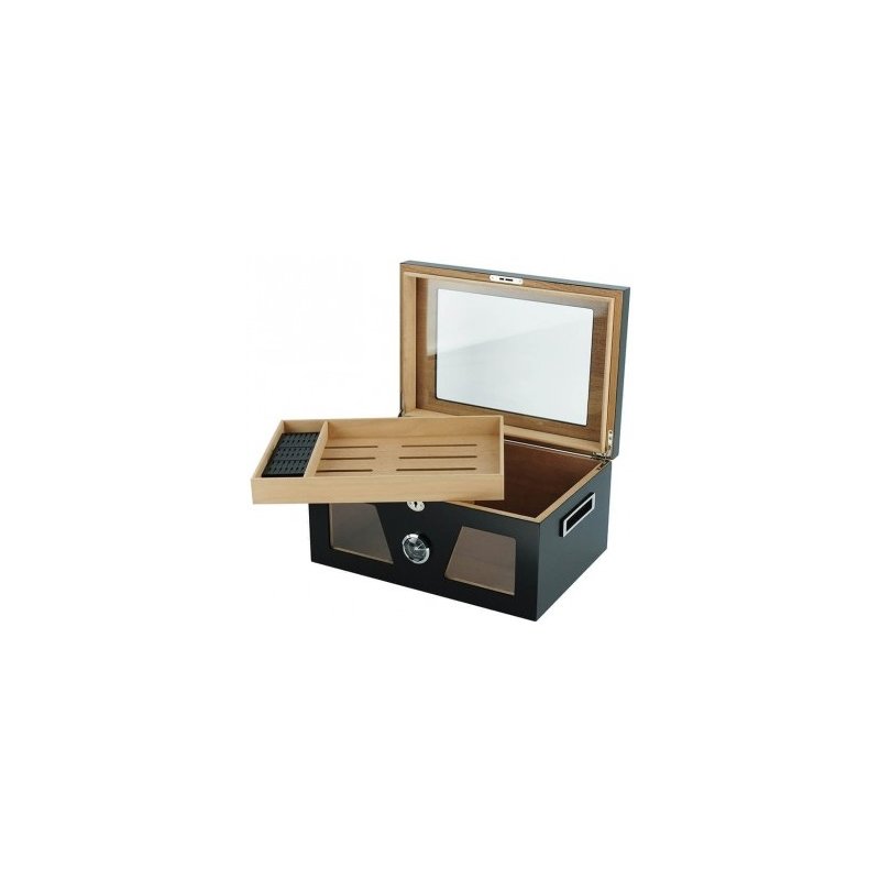 In ce pastrez trabucurile.Cumpar Humidor trabucuri Andreas Glasstop & Window Black 1196 (100 tig.)