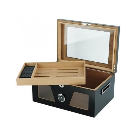 In ce pastrez trabucurile.Cumpar Humidor trabucuri Andreas Glasstop & Window Black 1196 (100 tig.)