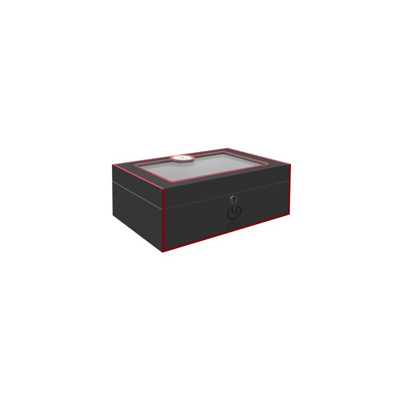 Humidor Myon Clasic Lemn Cedru Negru si Rosu 1890202