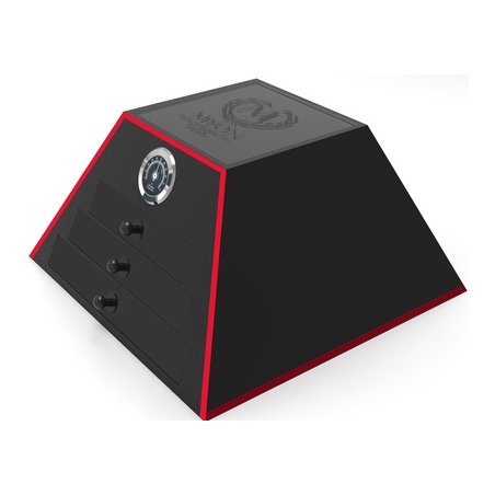 Humidor Myon Piramida Lemn Cedru Negru si Rosu 1890203