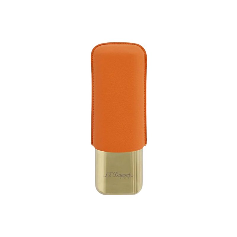 Etui Trabucuri  S.T. Dupont Piele Orange and Gold