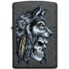 Bricheta Zippo 29863 Wolf Skull Feather Design