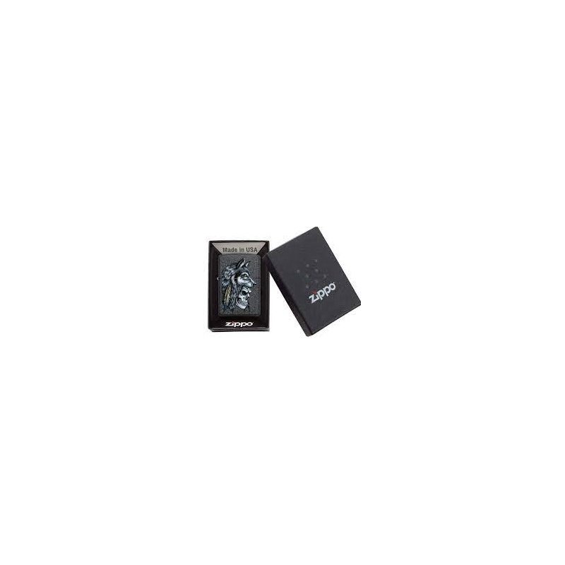 Bricheta Zippo 29863 Wolf Skull Feather Design