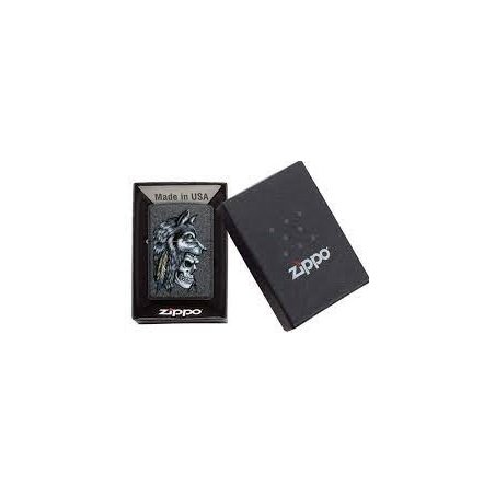 Bricheta Zippo 29863 Wolf Skull Feather Design