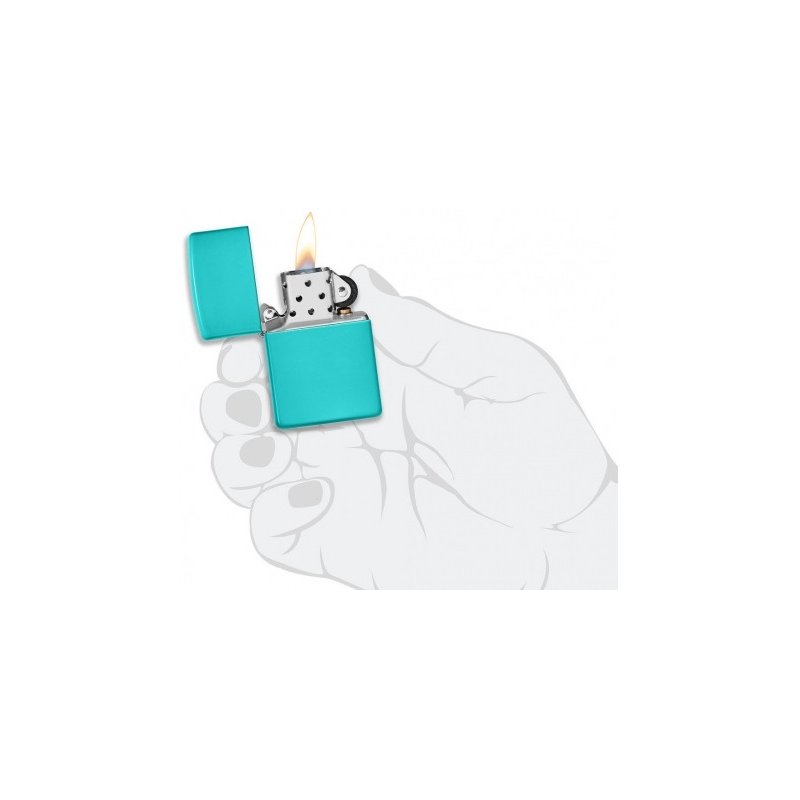 Bricheta Zippo 49454 Classic Flat Turquoise Zippo Logo