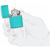 Bricheta Zippo 49454 Classic Flat Turquoise Zippo Logo
