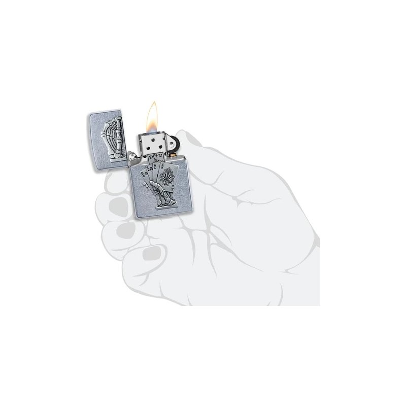 Bricheta Zippo 49536 Dead Mans Hand Emblem Design