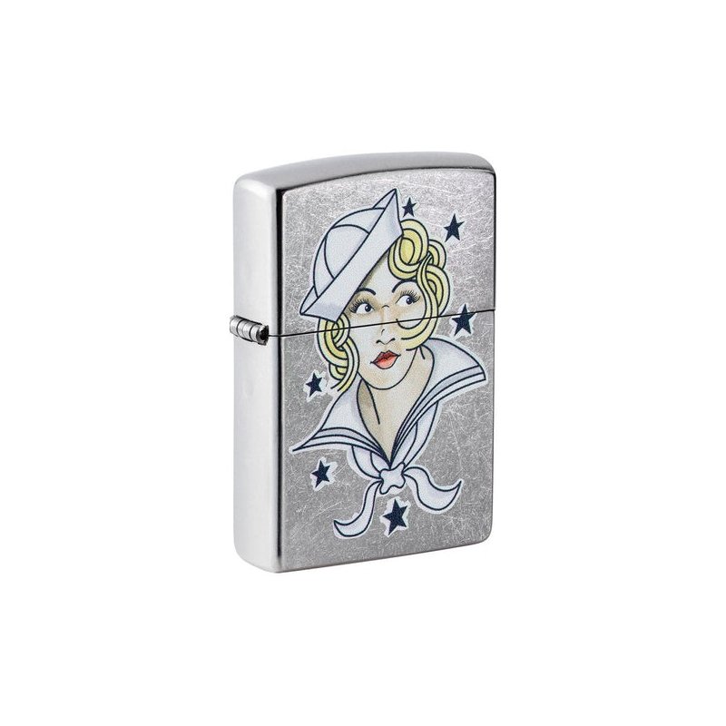 Bricheta Zippo 49789 Sailor Girl Tattoo Design