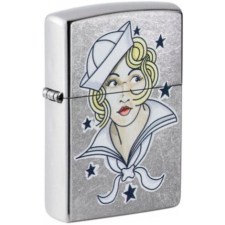 Bricheta Zippo 49789 Sailor Girl Tattoo Design