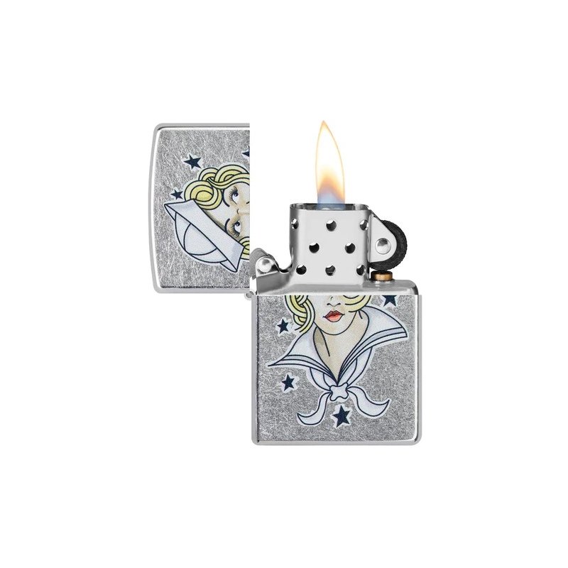 Bricheta Zippo 49789 Sailor Girl Tattoo Design