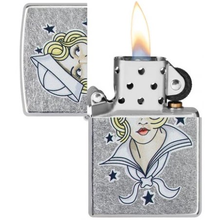 Bricheta Zippo 49789 Sailor Girl Tattoo Design
