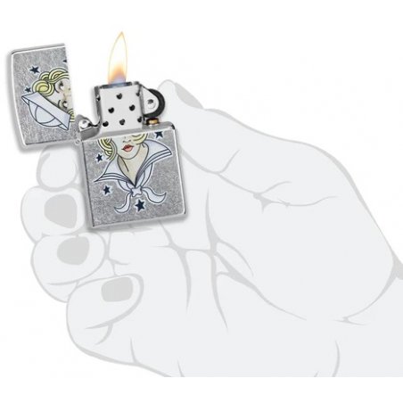 Bricheta Zippo 49789 Sailor Girl Tattoo Design