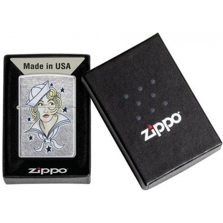 Bricheta Zippo 49789 Sailor Girl Tattoo Design