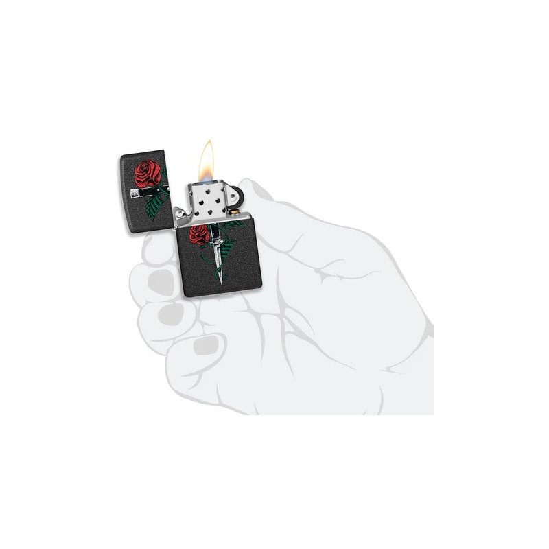 Bricheta Zippo 49778 Rose Dagger Tattoo