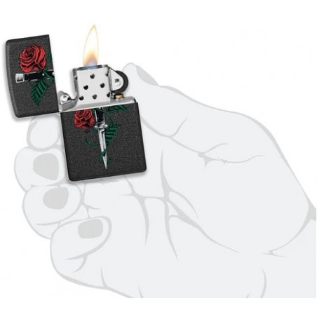 Bricheta Zippo 49778 Rose Dagger Tattoo