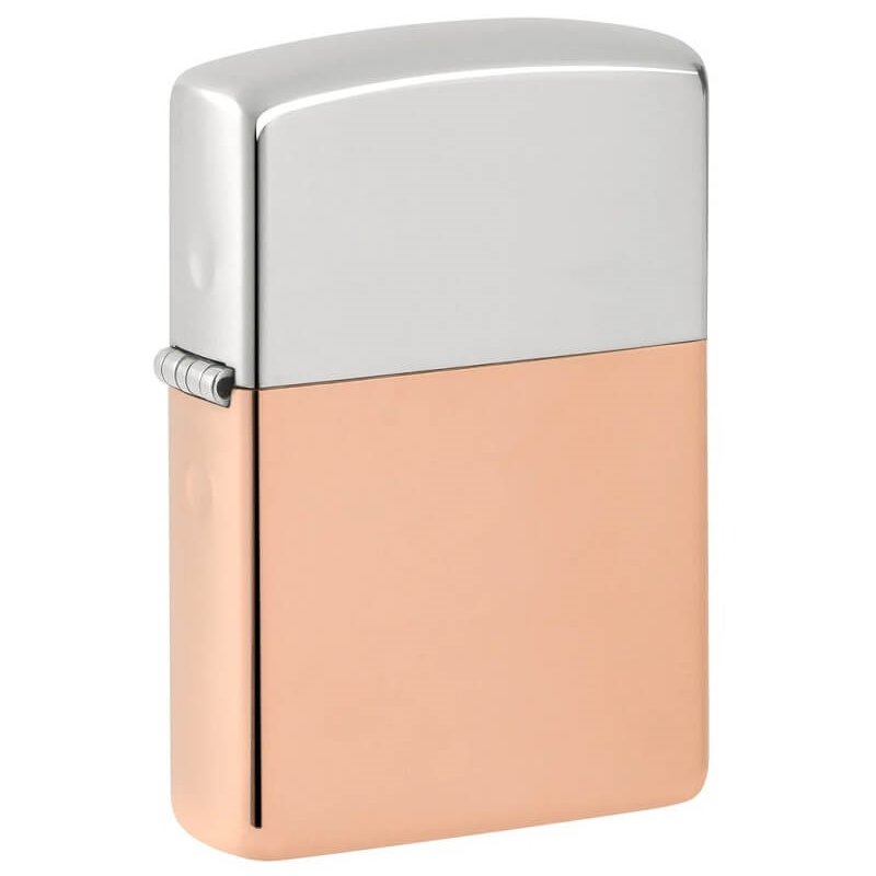 Bricheta Zippo 48694 Bimetal Case Lighter - Sterling Silver Lid