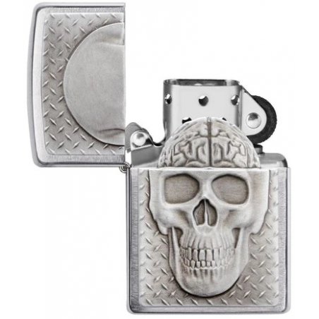 Bricheta Zippo 29818 Skull with Brain Surprise