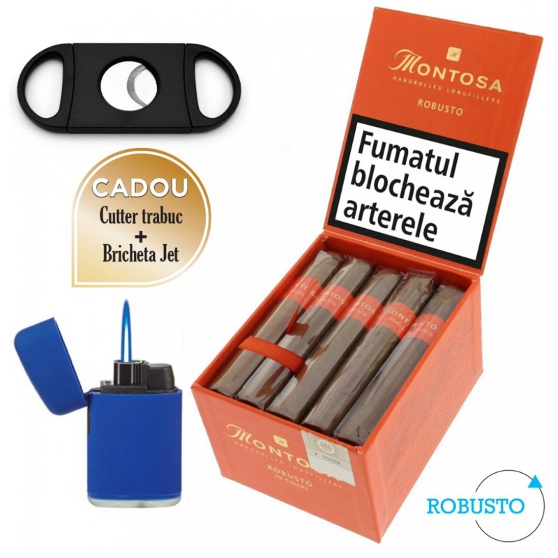 Trabucuri Montosa Robusto (20) Cadou Bricheta Jet si Cutit trabucuri