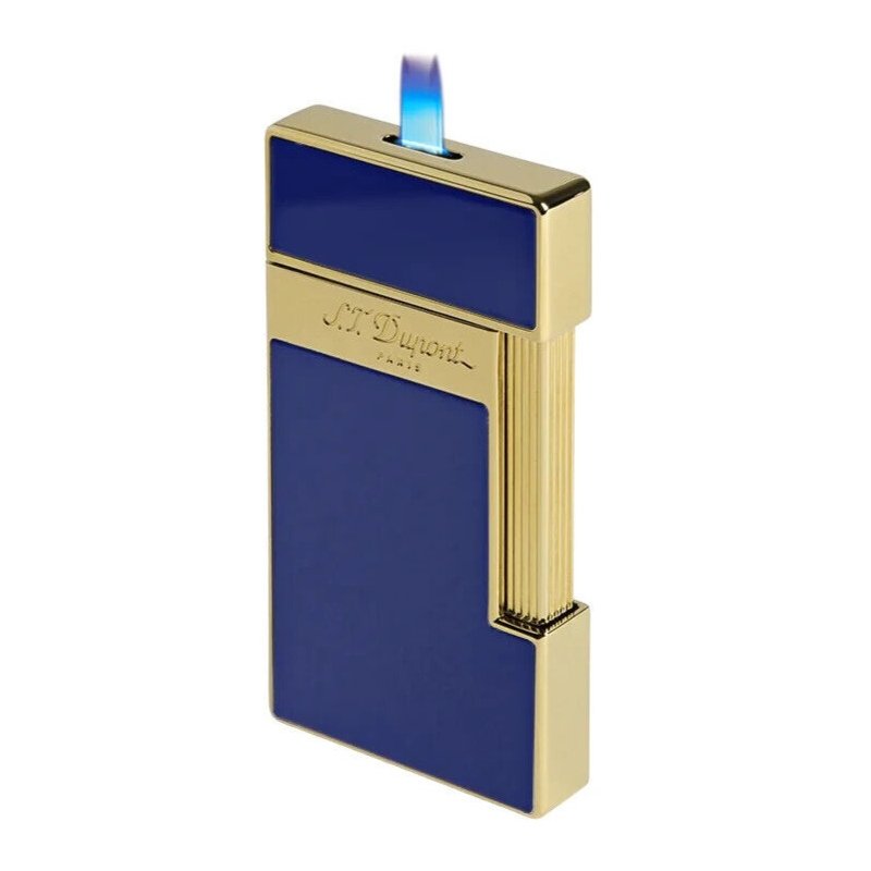 Bricheta S.T. Dupont Slimmy Lighter Blue Lacquer and Gold 28005