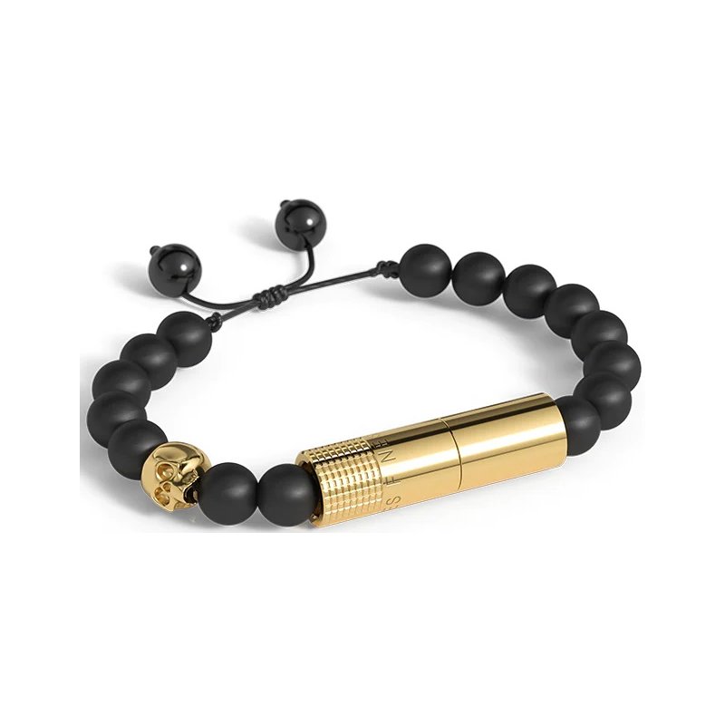 Bratara Punch Les Fines Lames Oscuro Gold Skull I