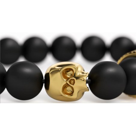 Bratara Punch Les Fines Lames Oscuro Gold Skull I