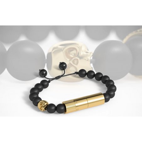 Bratara Punch Les Fines Lames Oscuro Gold Skull I