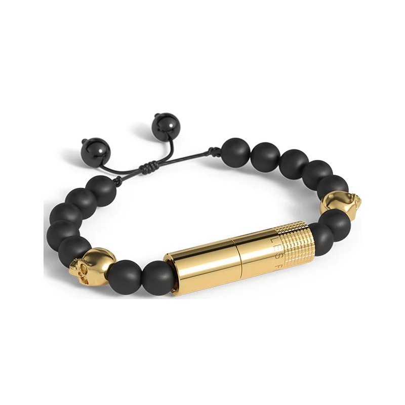 Bratara Punch Les Fines Lames Oscuro Gold Skull II