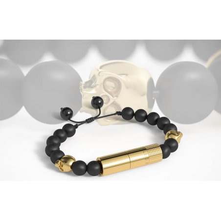 Bratara Punch Les Fines Lames Oscuro Gold Skull II