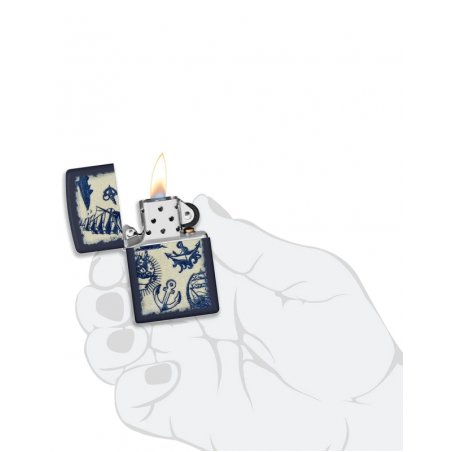 Bricheta Zippo 49774 Nautical Design Navy Matte