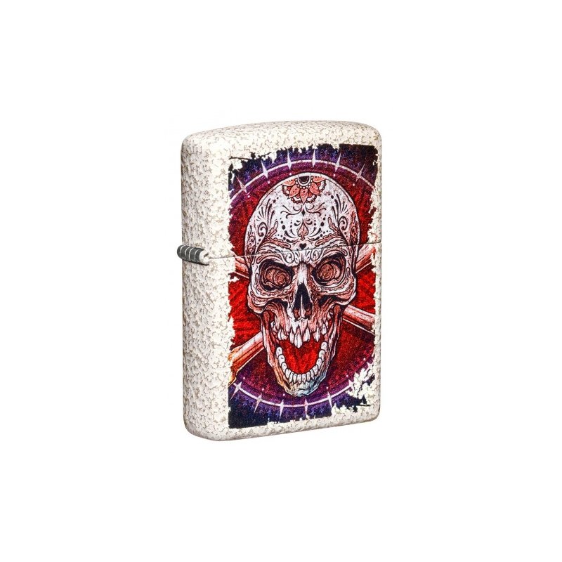 Bricheta Zippo 49410 Sugar Skull Crossbones Mercury Glass