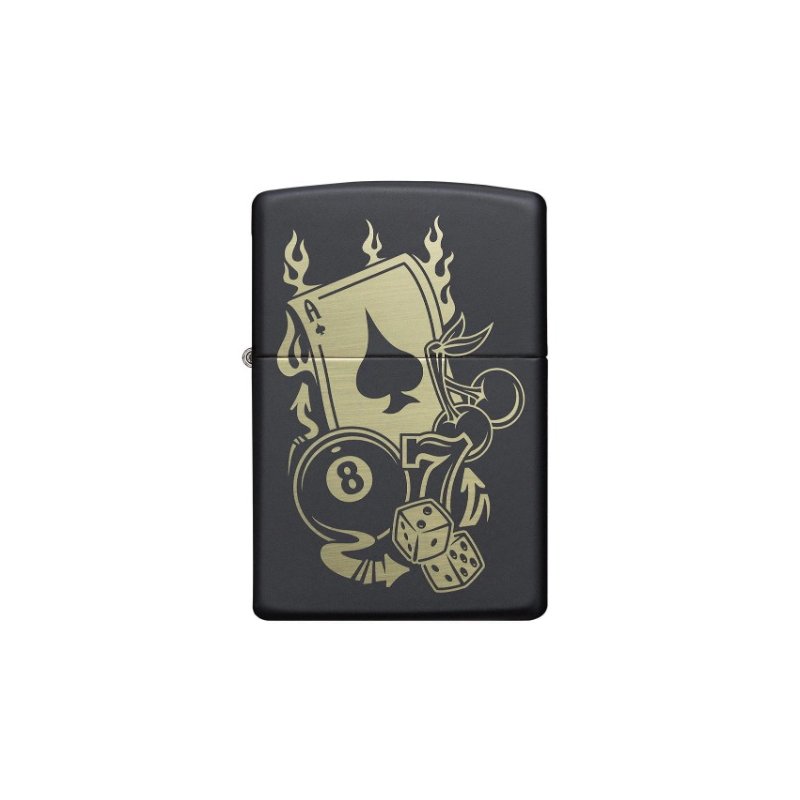 Bricheta Zippo Gambling Design Black Matte 49257