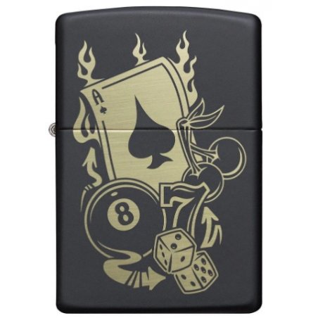 Bricheta Zippo Gambling Design Black Matte 49257