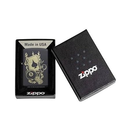 Bricheta Zippo Gambling Design Black Matte 49257 Reduceri