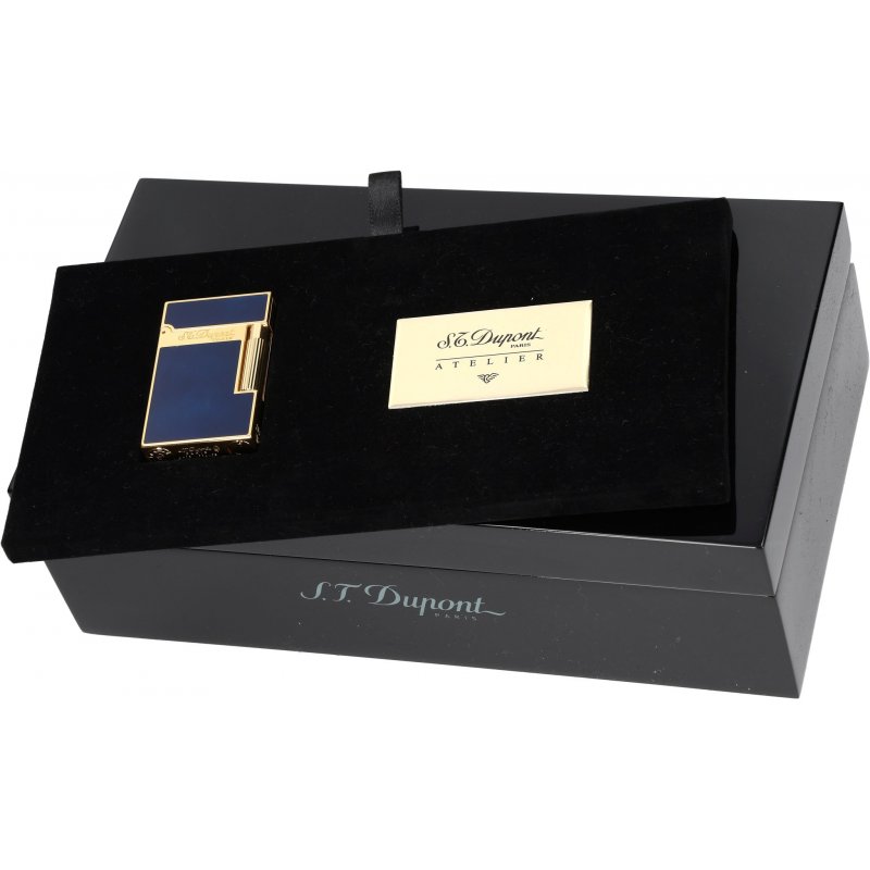 Bricheta S.T. Dupont Ligne 2 Atelier Blue Lacquer Yellow Gold 016134