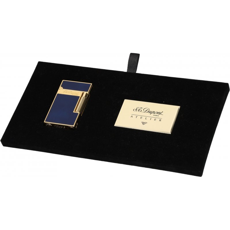 Bricheta S.T. Dupont Ligne 2 Atelier Blue Lacquer Yellow Gold 016134