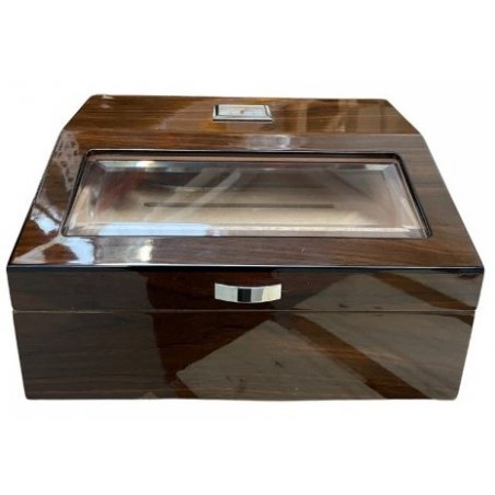 Umidor trabucuri SH1309W Wooden Luxury Walnut Glass