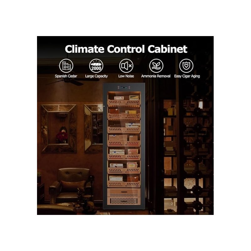 Humidor Trabucuri Electric Yohtron Premium Black Yc-448
