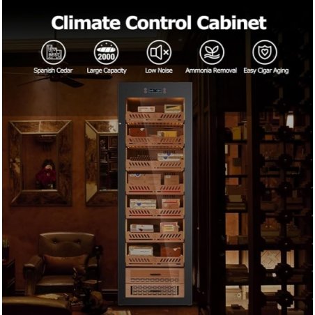 Humidor Trabucuri Electric Yohtron Premium Black Yc-448