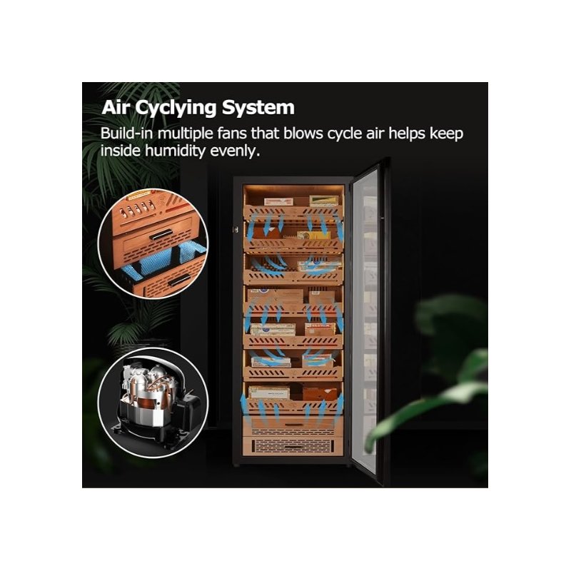 Humidor Trabucuri Electric Yohtron Premium Black Yc-448