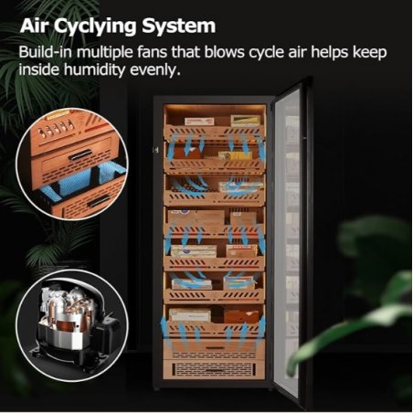 Humidor Trabucuri Electric Yohtron Premium Black Yc-448